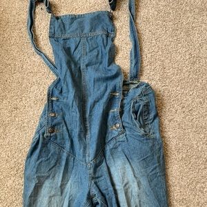 Boohoo denim culottes overalls